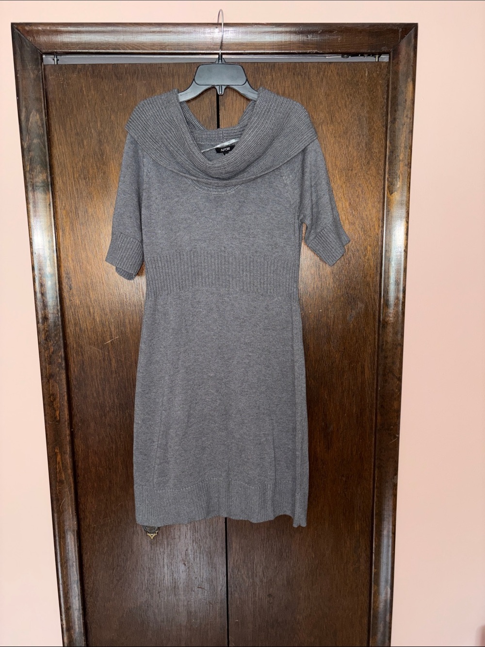 Apt. 9 Gray Knit Cowl Neck Sweater Dress